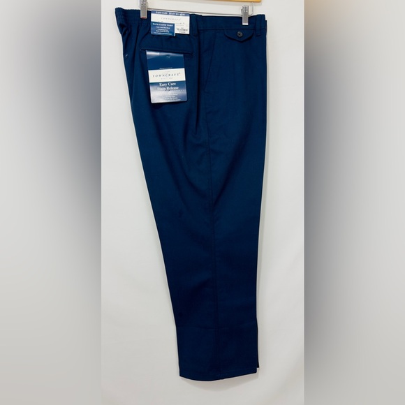 Men’s Navy TownCraft Back Elastic Straight Leg Flat Front  Pant    44Wx3… - Picture 1 of 4